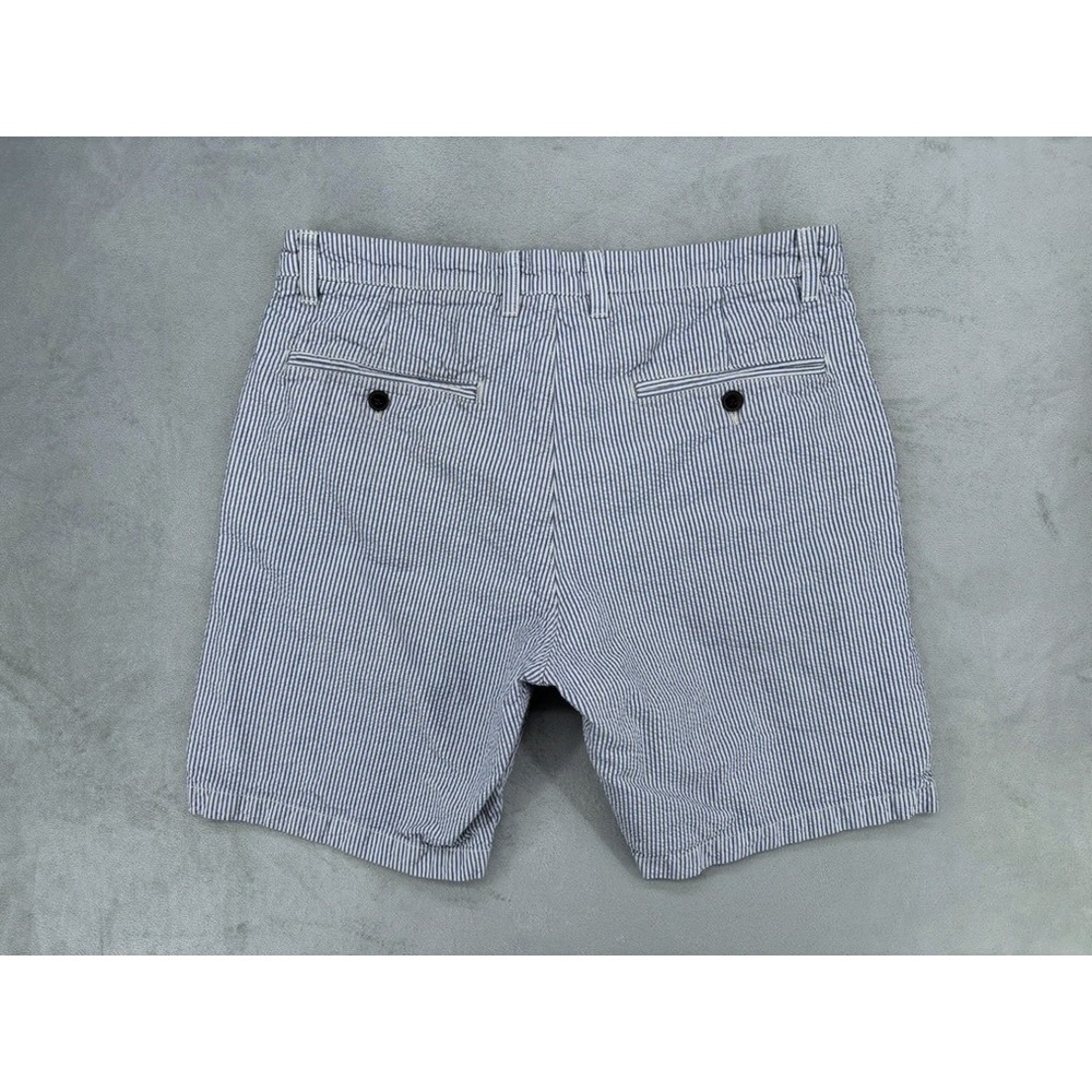Seersucker Shorts Mens 32 Blue White Striped Old Money Casual Nautical